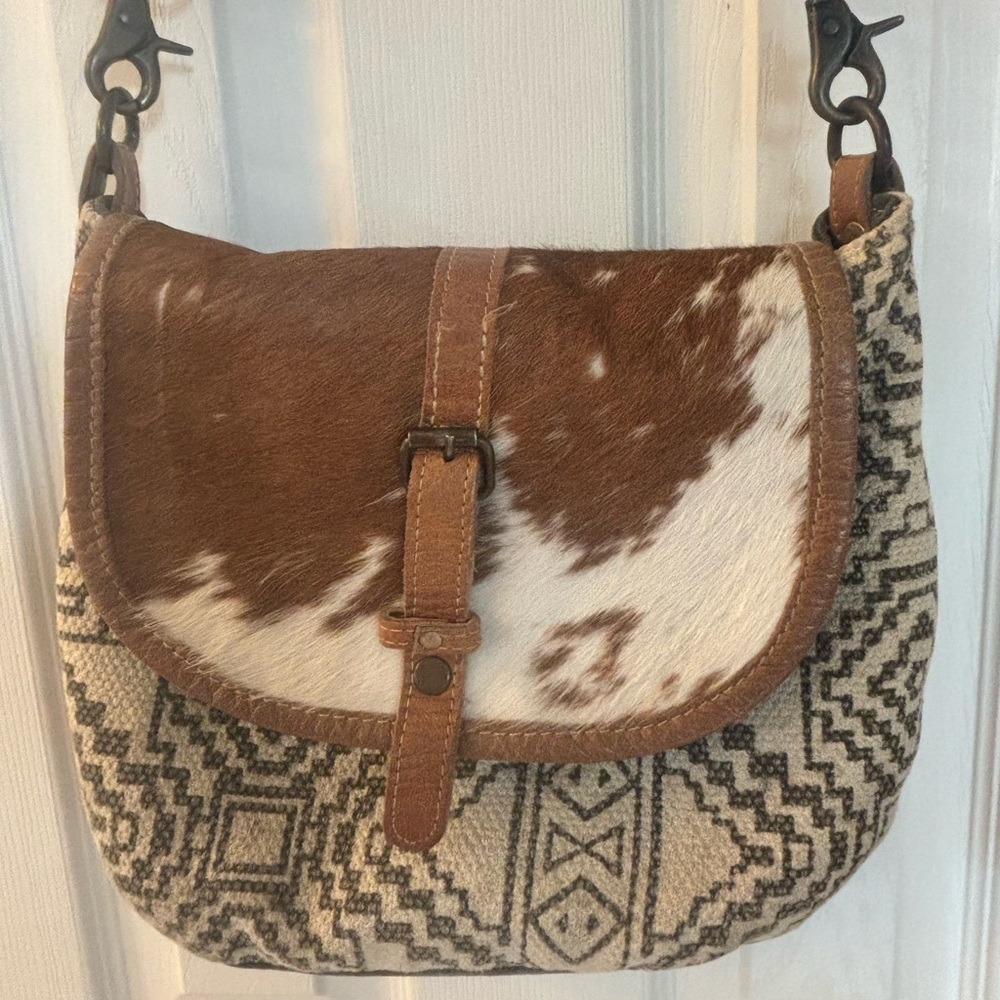 Myra Bag Brown and Black Patterned Shoulder Bag